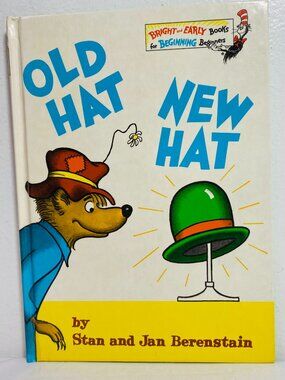 VNTG Berenstain Bears OLD HAT NEW HAT, HC Wipe-Clean Cover 1970, VGUC